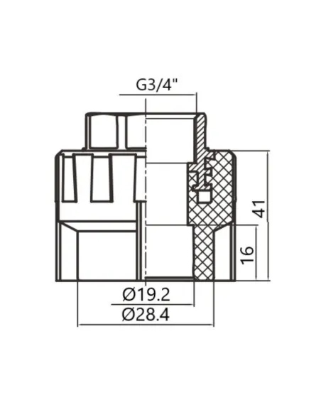 Муфта соединительная Thermo Alliance PPR DSB302 НР 20 мм х 3/4 дюйма, для полипропиленовых труб