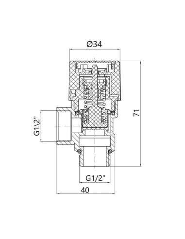 Запобіжний клапан Thermo Alliance Standart TAS2446 1/2 дюйми, 6 бар