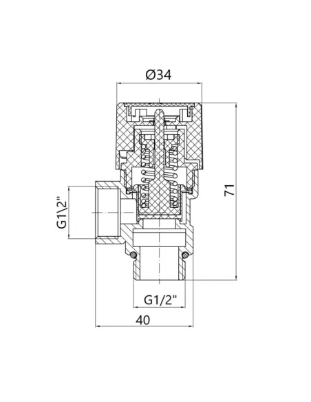 Запобіжний клапан Thermo Alliance Standart TAS2446 1/2 дюйми, 6 бар