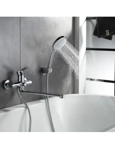 Змішувач для ванни Lidz Astra 005 LDAST005CRM48088 Chrome з душовим набором, хром