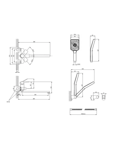 Змішувач для ванни Lidz Orion 005 LDORI005CRM48094 Chrome з душовим набором, хром