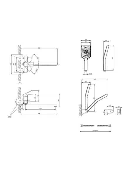 Змішувач для ванни Lidz Orion 005 LDORI005CRM48094 Chrome з душовим набором, хром
