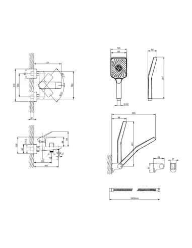 Змішувач для ванни Lidz Orion 006 LDORI006CRM48093 Chrome з душовим набором, хром