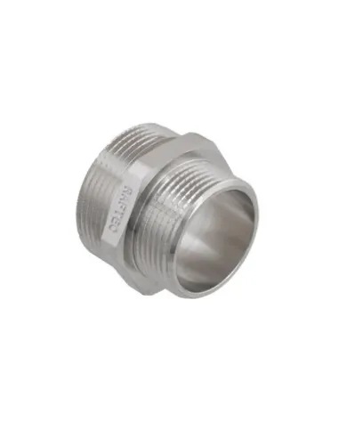 Ниппель редукционный Raftec PN40 НН 1 1/2х1 1/4 дюйма латунный, никель