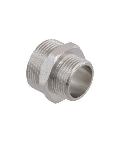 Ниппель редукционный Raftec PN40 НН 1 1/4х1 дюйм латунный, никель