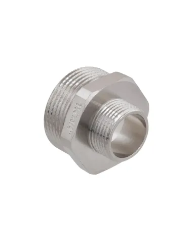 Ніпель редукційний Raftec PN40 ПН 1 1/4х3/4 дюйма латунний, нікель