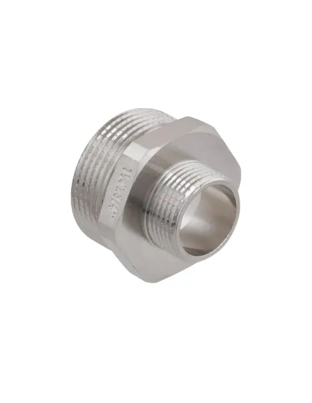 Ниппель редукционный Raftec PN40 НН 1 1/4х3/4 дюйма латунный, никель