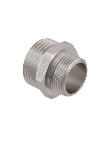 Ниппель редукционный Raftec PN40 НН 1х3/4 дюйма латунный, никель