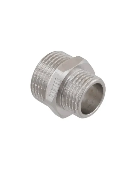 Ниппель редукционный Raftec PN40 НН 3/4х1/2 дюйма латунный, никель