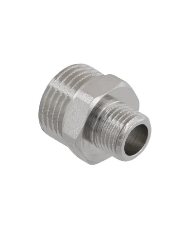 Ниппель редукционный Raftec PN40 НН 1/2x1/4 дюйма латунный, никель