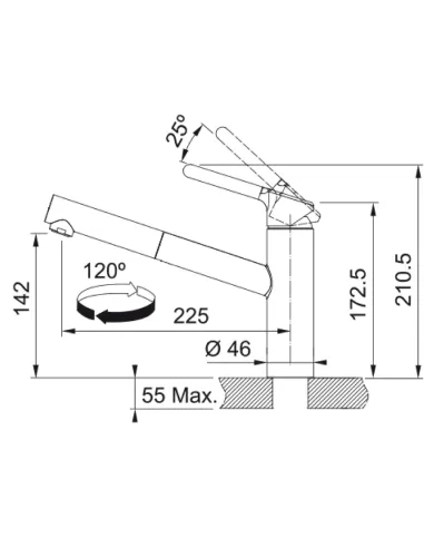 Змішувач для кухні з висувним виливом Franke Orbit Pull Out хром купити у Дніпрі та Києві - ціна від КТУ