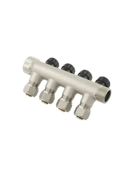 Колектор для теплої підлоги Raftec KK02014 4 виходи, з регулюючими вентилями, 3/4х1/2 дюйми