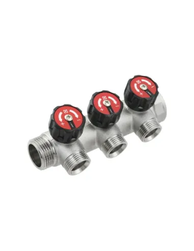 Колектор для теплого пола Raftec KV03023 3 выхода, с регулирующими вентилями, 1х3/4 дюйма