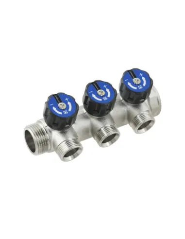 Колектор для теплого пола Raftec KV03023 3 выхода, с регулирующими вентилями, 1х3/4 дюйма