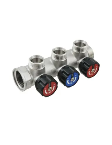 Колектор для теплого пола Raftec KV03023 3 выхода, с регулирующими вентилями, 1х3/4 дюйма
