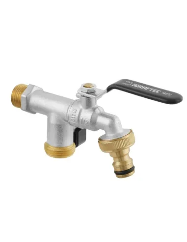 Кран шаровой для полива Raftec 1/2х3/4 дюйма, двойной, наружая резьба