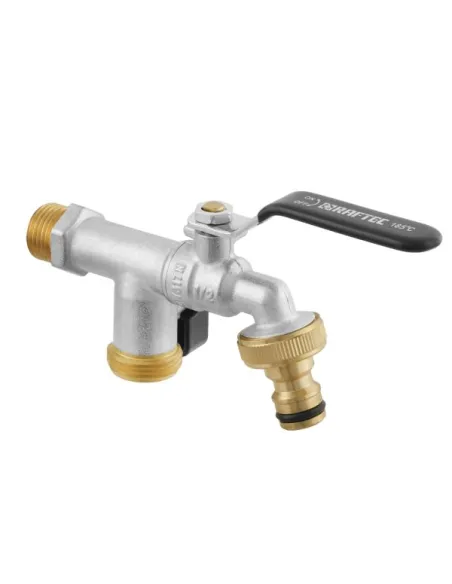 Кран шаровой для полива Raftec 1/2х3/4 дюйма, двойной, наружая резьба