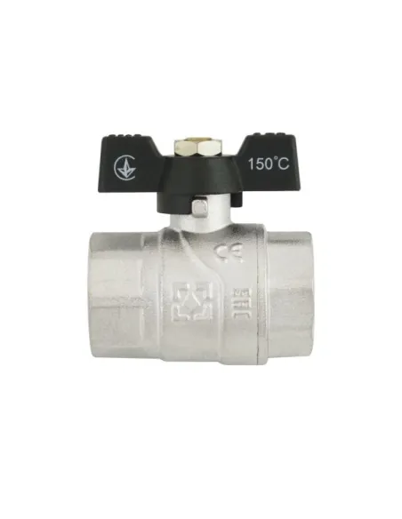 Кран шаровой прямой Raftec DRB2 3/4 дюйма, внутренняя резьба, бабочка, латунный