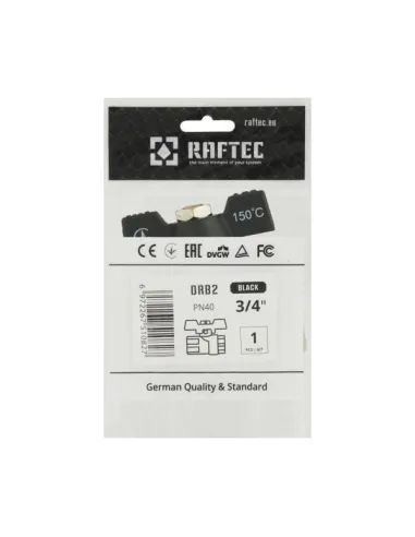 Кран кульовий прямий Raftec DRB2 3/4 дюйма, внутрішнє різьблення, метелик, латунний