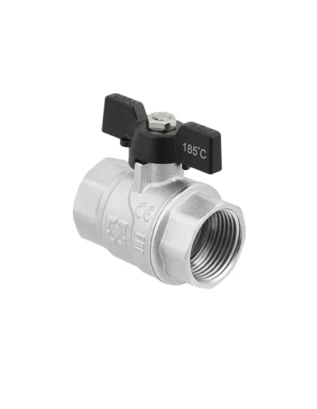 Кран кульовий прямий Raftec DRB3 1 дюйм, внутрішнє різьблення, метелик, латунний