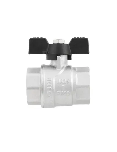 Кран шаровой прямой Raftec DRB3 1 дюйм, внутренняя резьба, бабочка, латунный