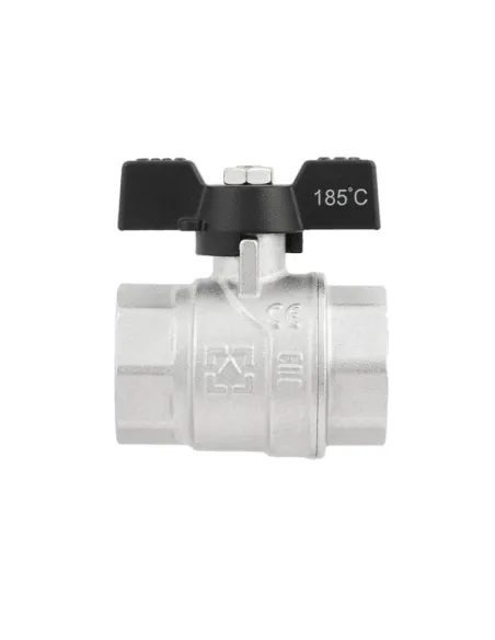 Кран кульовий прямий Raftec DRB3 1 дюйм, внутрішнє різьблення, метелик, латунний