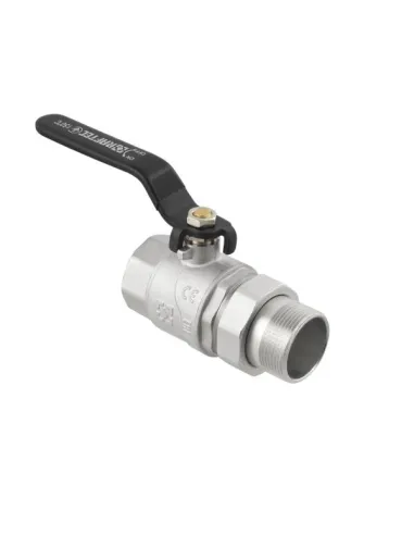 Кран шаровой прямой Raftec DRBS5 1 1/2 дюйма, с американкой, наружная резьба, ручка, латунный