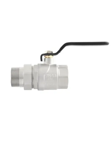 Кран шаровой прямой Raftec DRBS5 1 1/2 дюйма, с американкой, наружная резьба, ручка, латунный