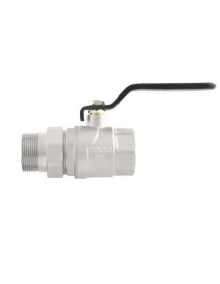 Кран шаровой прямой Raftec DRBS5 1 1/2 дюйма, с американкой, наружная резьба, ручка, латунный