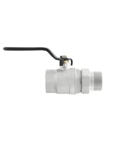 Кран кульовий прямий Raftec DRBS5 1 1/2 дюйма, з американкою, зовнішнє різьблення, ручка, латунний