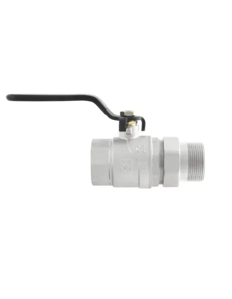 Кран шаровой прямой Raftec DRBS5 1 1/2 дюйма, с американкой, наружная резьба, ручка, латунный