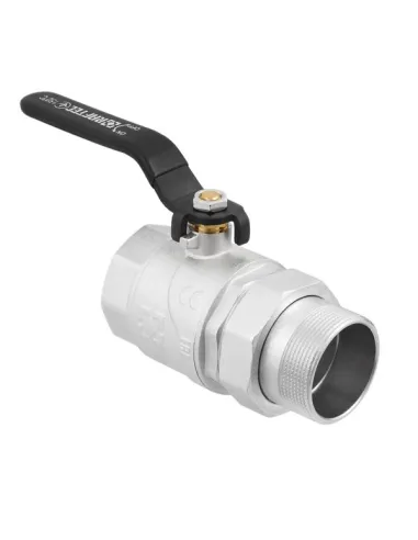 Кран шаровой прямой Raftec DRBS6 2 дюйма, с американкой, наружная резьба, ручка, латунный