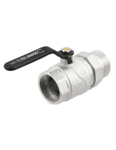 Кран шаровой прямой Raftec DRBS6 2 дюйма, с американкой, наружная резьба, ручка, латунный