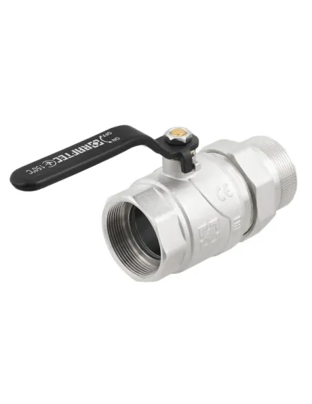 Кран шаровой прямой Raftec DRBS6 2 дюйма, с американкой, наружная резьба, ручка, латунный