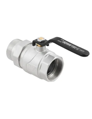 Кран шаровой прямой Raftec DRBS6 2 дюйма, с американкой, наружная резьба, ручка, латунный