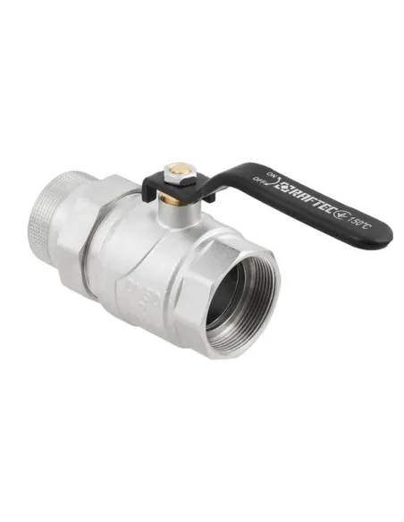 Кран кульовий прямий Raftec DRBS6 2 дюйми, з американкою, зовнішнє різьблення, ручка, латунний