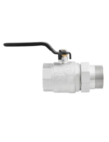 Кран шаровой прямой Raftec DRBS6 2 дюйма, с американкой, наружная резьба, ручка, латунный