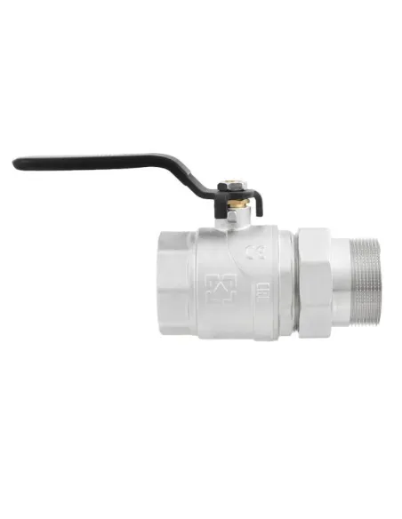 Кран шаровой прямой Raftec DRBS6 2 дюйма, с американкой, наружная резьба, ручка, латунный