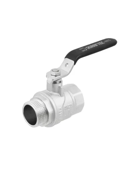 Кран шаровой прямой Raftec DRH31 1 дюйм, наружная резьба, ручка, латунный