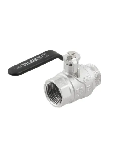 Кран шаровой прямой Raftec DRH31 1 дюйм, наружная резьба, ручка, латунный