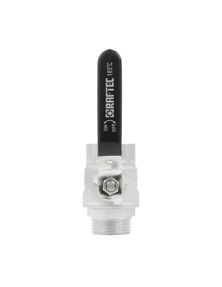 Кран кульовий прямий Raftec DRH31 1 дюйм, зовнішнє різьблення, ручка, латунний