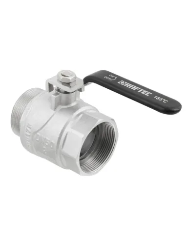 Кран шаровой прямой Raftec DRH61 2 дюйма, наружная резьба, ручка, латунный