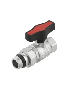 Кран кульовий прямий Raftec GRDS01 1/2 дюйма, з американкою, зовнішнє різьблення, метелик, латунний