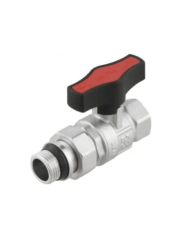 Кран шаровой прямой Raftec GRDS01 1/2 дюйма, с американкой, наружная резьба, бабочка, латунный