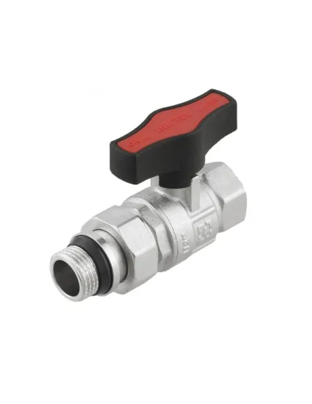 Кран шаровой прямой Raftec GRDS01 1/2 дюйма, с американкой, наружная резьба, бабочка, латунный