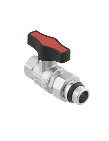 Кран шаровой прямой Raftec GRDS01 1/2 дюйма, с американкой, наружная резьба, бабочка, латунный