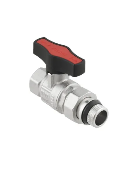 Кран шаровой прямой Raftec GRDS01 1/2 дюйма, с американкой, наружная резьба, бабочка, латунный