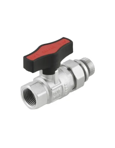 Кран шаровой прямой Raftec GRDS01 1/2 дюйма, с американкой, наружная резьба, бабочка, латунный