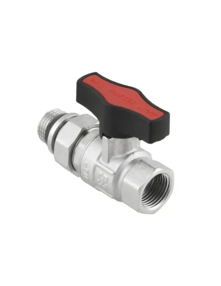 Кран шаровой прямой Raftec GRDS01 1/2 дюйма, с американкой, наружная резьба, бабочка, латунный