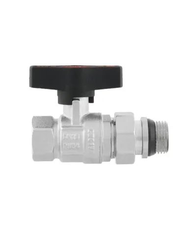 Кран шаровой прямой Raftec GRDS01 1/2 дюйма, с американкой, наружная резьба, бабочка, латунный